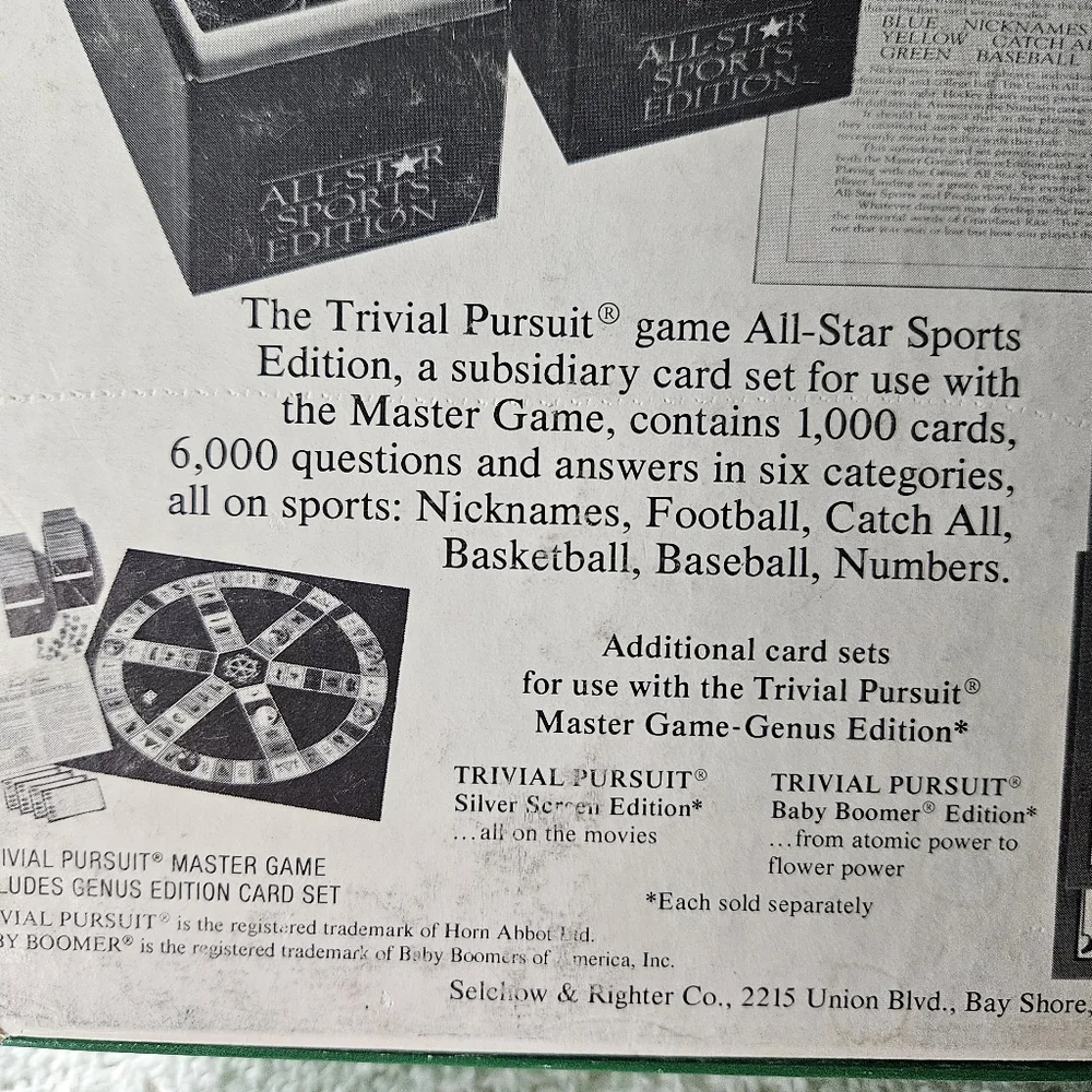 Trivial Pursuit Card‎ Game - All Star Sports Edition Expansion Set VINTAGE - Picture 16 of 16